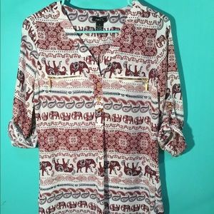 Elephant Button Blouse